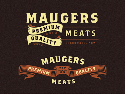 Maugers Meats - Logo Explorations australia branding burrawang butcher butchery catering logo logo design logo designer maugers maugers meat meat meats new south wales premium quality meat southern highland type typography