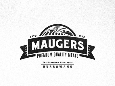 Maugers Meats - Further Logo Exploration - Emblem australia branding burrawang butcher butchery emblem growcase identity logo logo design logo designer maugers maugers meat meat patch type typography