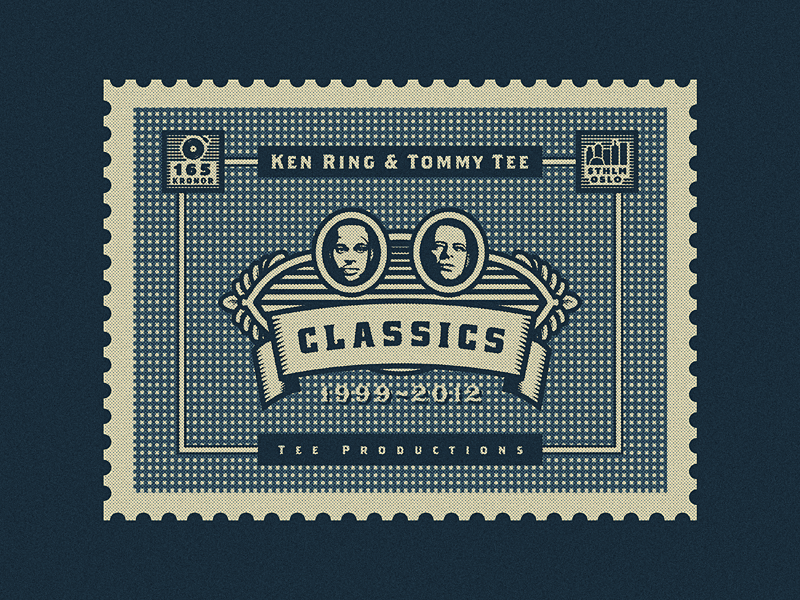 Stamp for Album Cover Art (Ken Ring & Tommy Tee - "Classics") growcase cover art album art record tee productions tommy tee ken ring tee prod stamp classics hits greatest hits compilation album cover album head art design designer logo designer hiphop hip hop hip-hop rap rapper producer oslo stockholm post stamp