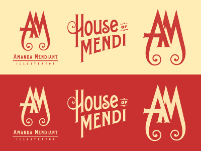 Amanda Mendiant Branding Explorations amanda mendiant brand consistency branding growcase house of mendi logo logo design logo designer logo type logotype monogram typography