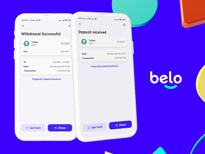 Belo App | Transaction Details Proposal 1/2 app blockchain crypto design ui ux wallet web3