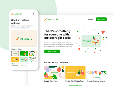 Instacart Gift Cards design