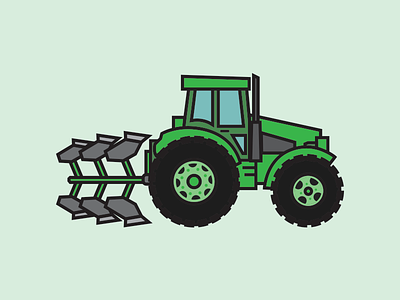 Tractor builders construction farm equipment illustration kids art farming tractor