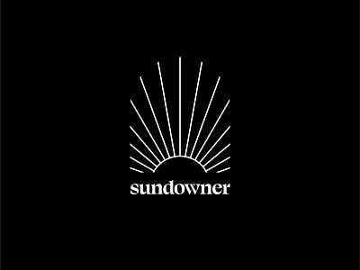 Sundowner Exploration black clean design exploration logo simple sun white