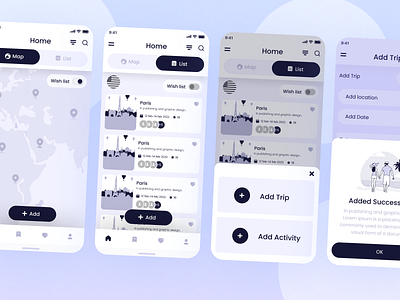 Travel UI Wireframe kit