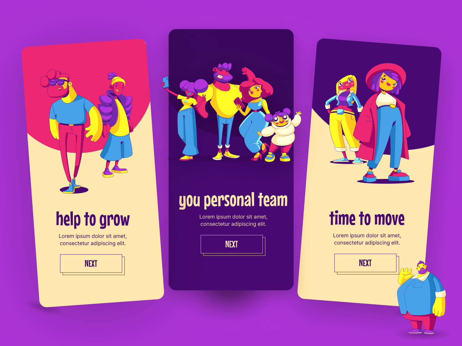 Mobile Onboarding Screens by UIUXFox on Dribbble