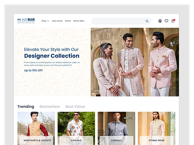 JadeBlue Website Redesign Homepage blue clothes ecommerce fashion theme trending website