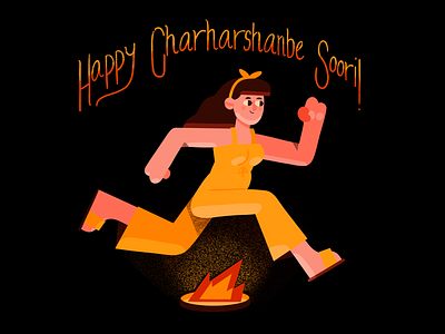 Happy Charharshambe Soori! flat holiday illustration procreate simple socialdistancing