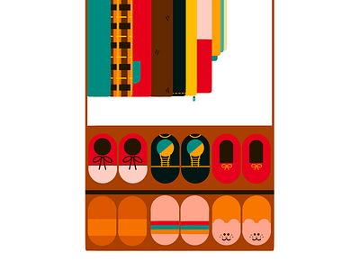 Simple Fantasy: Perfect Shoe Rack 2d design flat illustration minimal procreate simple styleframe