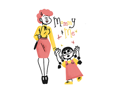 Mommy & Me cartoon character childrens book childrens illustration illustration simple