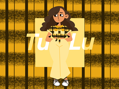 Tulu character design fashion flat illustration simple type