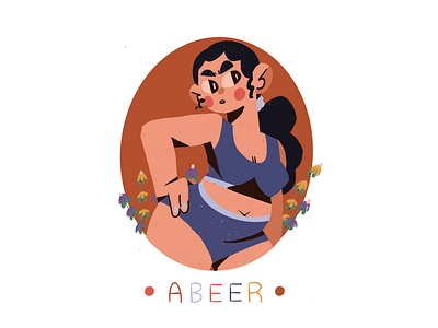 Abeer 2d character design flat illustration minimal simple styleframe