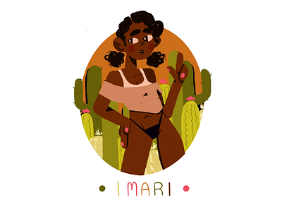 Imari 2d character flat illustration minimal simple styleframe