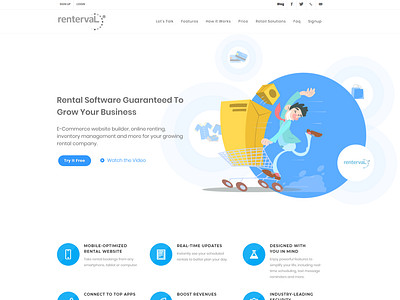 Clean website design for Renterval.com