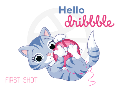Cat Dribble Shot illustration vector