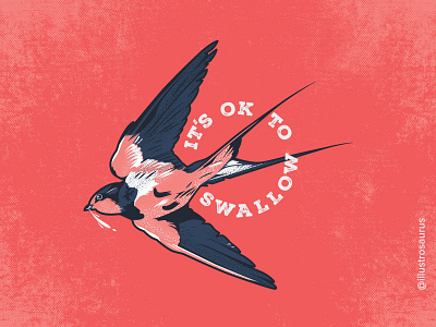 It's ok to swallow colorhunt design illustration illustrosaurus marko pile istoka samardzija swallow truegrit vector