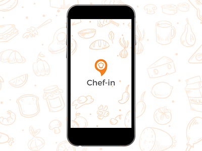 Chef-in app chef food food app landign page logo pattern