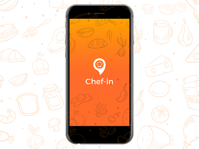 Chef-in app food app logo mobile app pattern