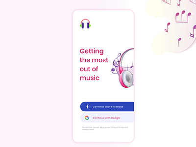 Music App Login Screen illustration ios login page logo mobile app music app ui