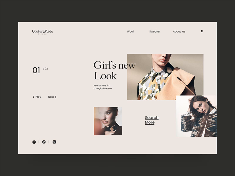 Couture Made for VEROMODA website animation Caress for BestDream on Dribbble
