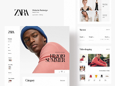 Zara Website Redesign branding design fashion interface ui web website