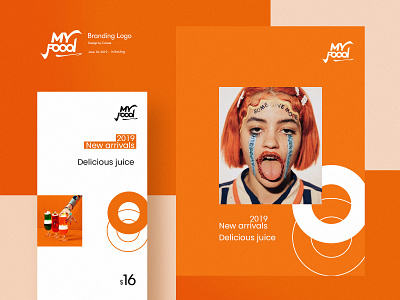 Myfood logo branding&visual design fashion food logo