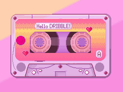 Hello Dribble first shot pink pixel pixel art