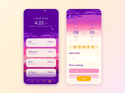 sweet alarm clock alarm alarm app app concept mobile mobile ui pink pixel pixel art ui design