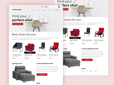 chairs! clean concept ui design web web page web ui