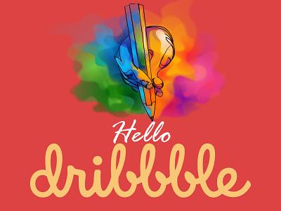 Welcome dribbble hello illustration graphic