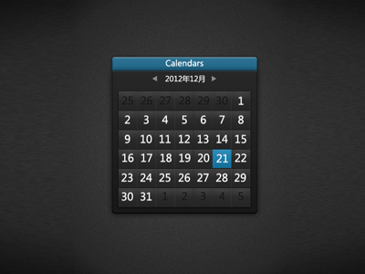 Calendar black blue calendar date