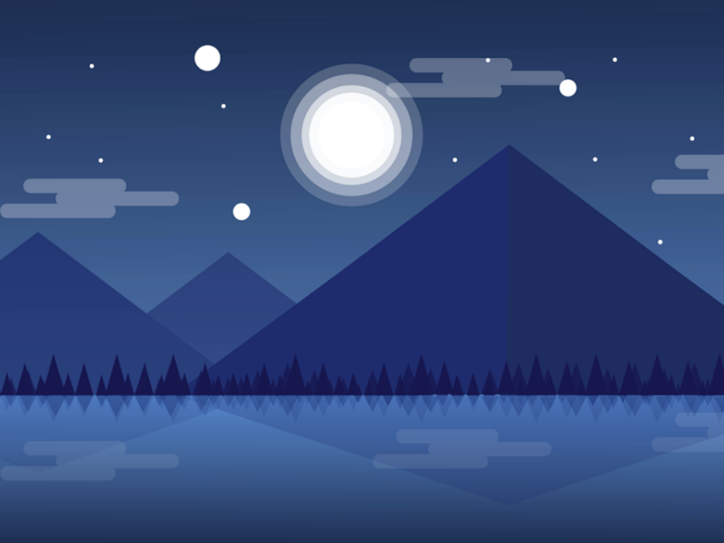 Lake at the night by Ishini Avindya on Dribbble