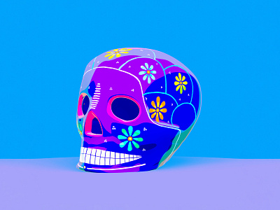 Mexican Skull 3d art colors craft design flowers illustration mexico nft skull