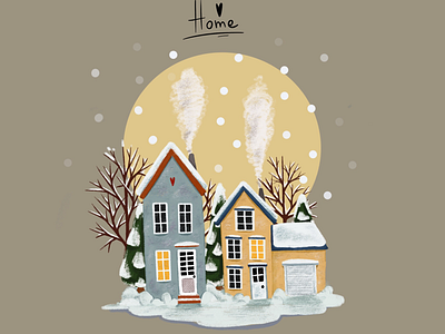 My little home home illustration pictures procreate