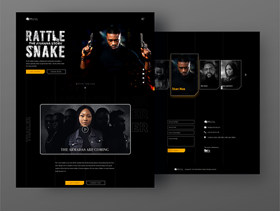 Rattle Snake website app design movie website ui web