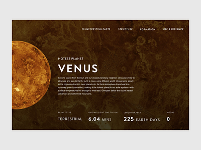 Venus Dribbble astronomy hero nasa solar system space x spaced challenge ui universe venus