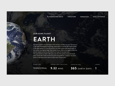 Earth Dribbble astronomy design earth hero landing page planets space spaced challenge ui universe