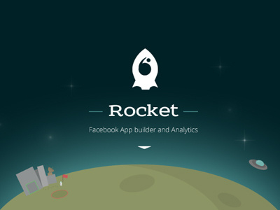 Rocket analytics app brand branding builder design facebook illustration logo planet space stars