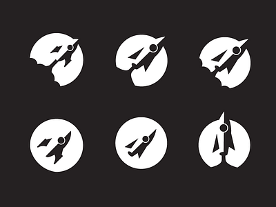 Rocket Brand Concepts V2 badge brand clean concept flat icon illustration logo pixel rocket simple space