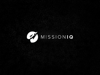 Mission IQ Logo brand flat icon logo minimal mission moon rocket simple space stars