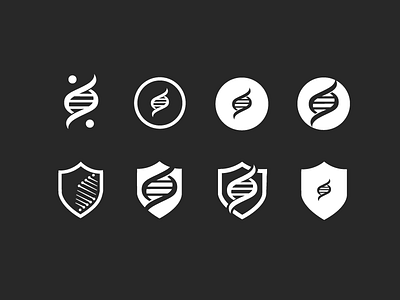 Brand Concepts - Your favourite? armour black brand dna helix icon illustration logo network salt shield white