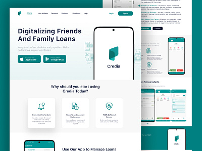 Credia Landing page web ux ui design app landing page ui credit app web landing page credit web ui finance app web ui landing page ux ui web landing page ui web ui web ui design web ux ui