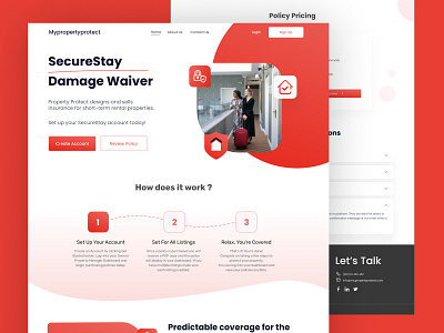 My property Protect landing page Web ux ui design