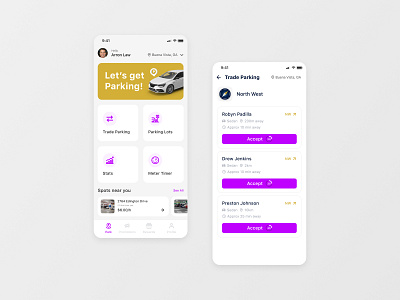 Pigeon Parking Mobile App UI UX Design