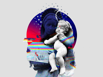 Collage “Digital Madonna” collage digital collage digital illustrator digitalart glitch glitchart illustration madonna virgin