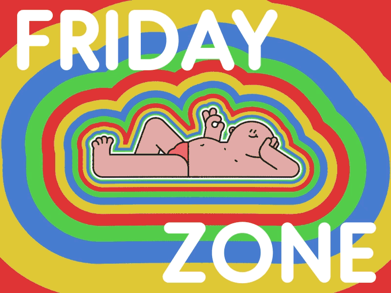 Friday Zone 2d character colourful friday friyay reclining nude underwear zone