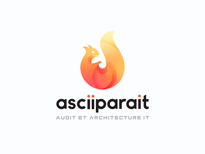 Asciiparait logotype logo logo design logotype orange squirrel vector
