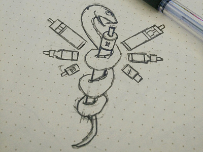 Doodling logo for Smokeless Serpent Vapor