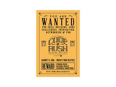 2015 Seattle Code Rush Wanted Poster