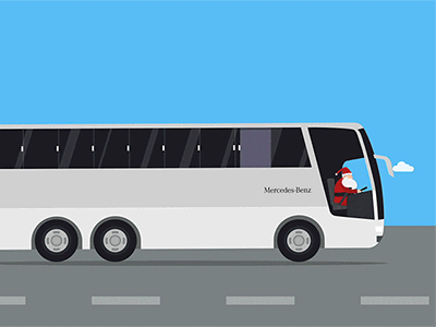 Santa Claus | Bus Driver animation bus character christmas drive mercedes benz motion natal onibus papai noel santa claus